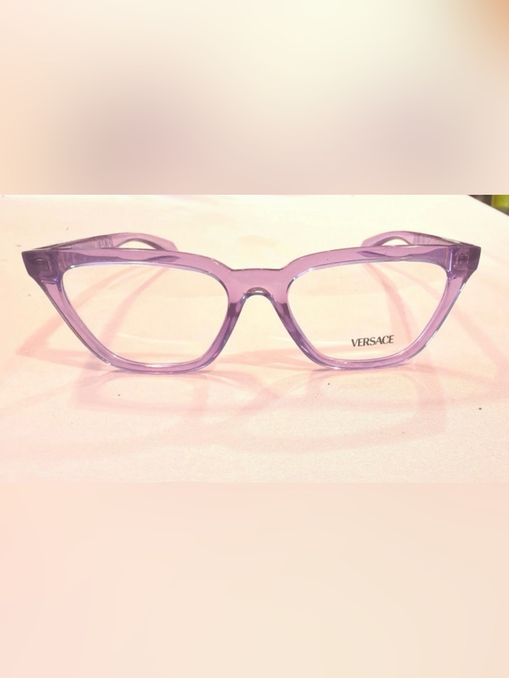 Versace VE3352U 5451 Eyeglasses Women's Transparent Lilac Full Rim Cat Eye